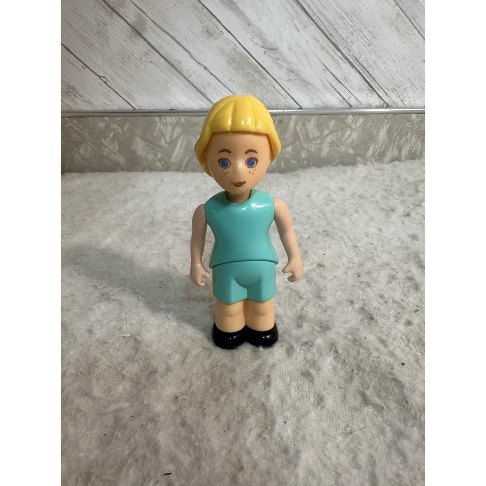 Little Tikes Vintage Dollhouse Size Figure Blonde Hair Blue Outfit - Picture 1 of 2